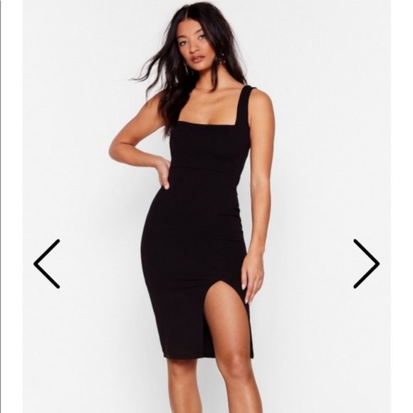 Nasty Gal Dresses & Skirts - NWT Nasty Gal Black Squarin' to go midi Dress